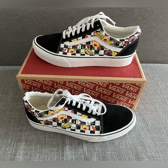 Vans Old Skool Platform Poppy Checkerboard Unisex 10 Mens / 11.5 - 12 Womens NWB - Picture 2 of 16
